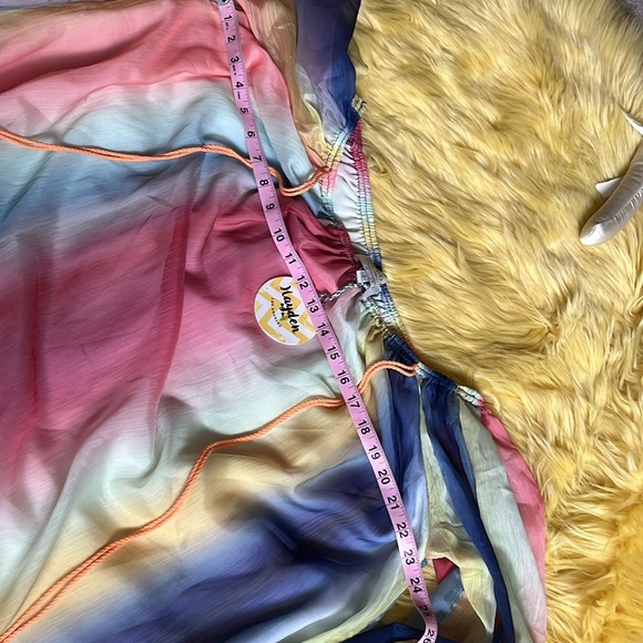 HAYDEN NWT boho off the shoulder, flow rainbow dress - Picture 8 of 8